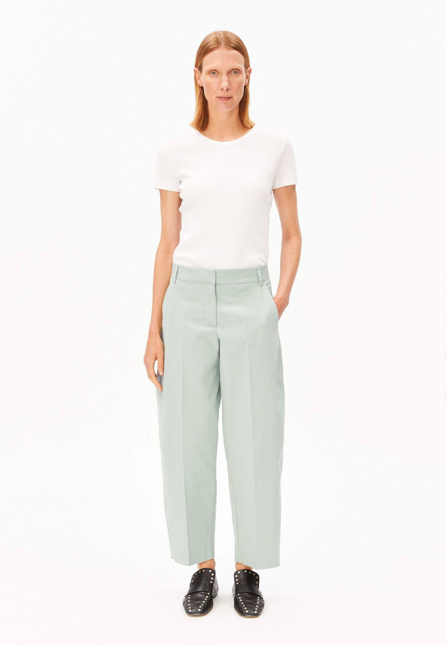 BARREL LEG TWILL PANT