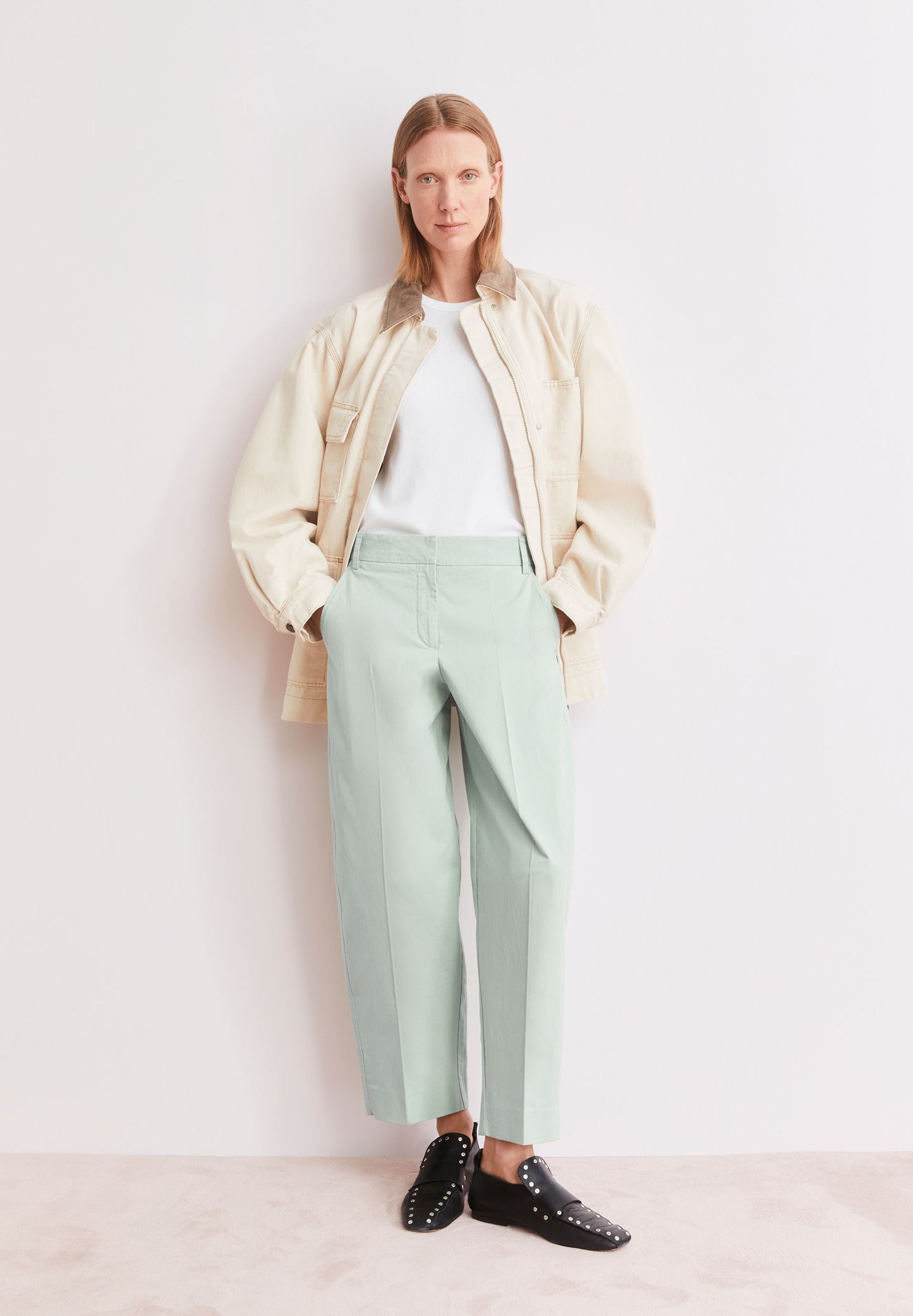 BARREL LEG TWILL PANT