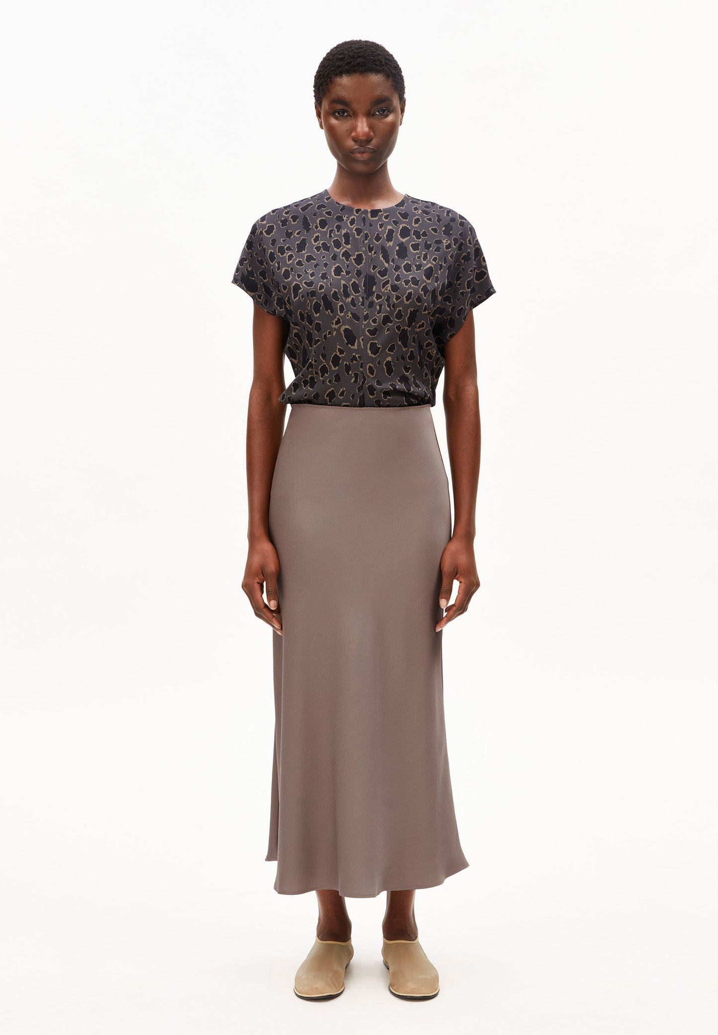 LENOVAA SATIN SLIP-SKIRT