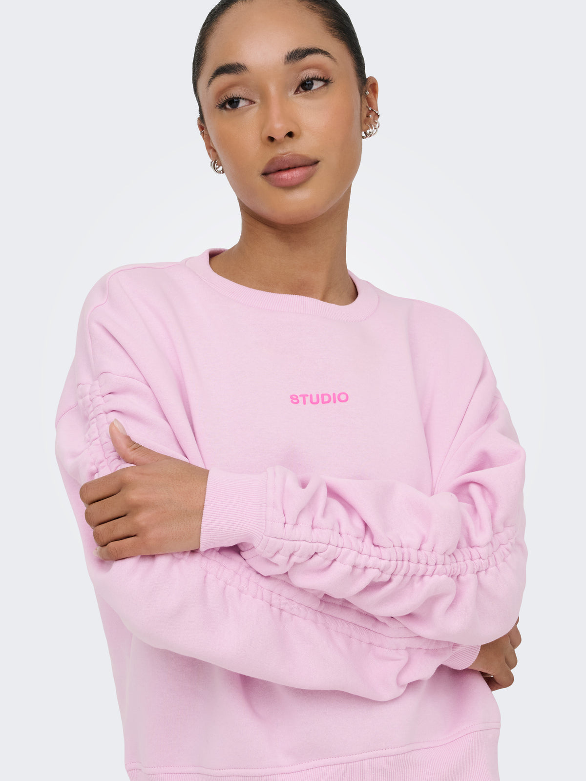 ONLSWEAT L/S RUCHED CREW SWT