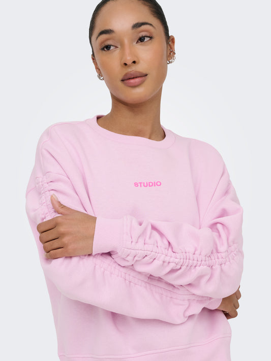 ONLSWEAT L/S RUCHED CREW SWT