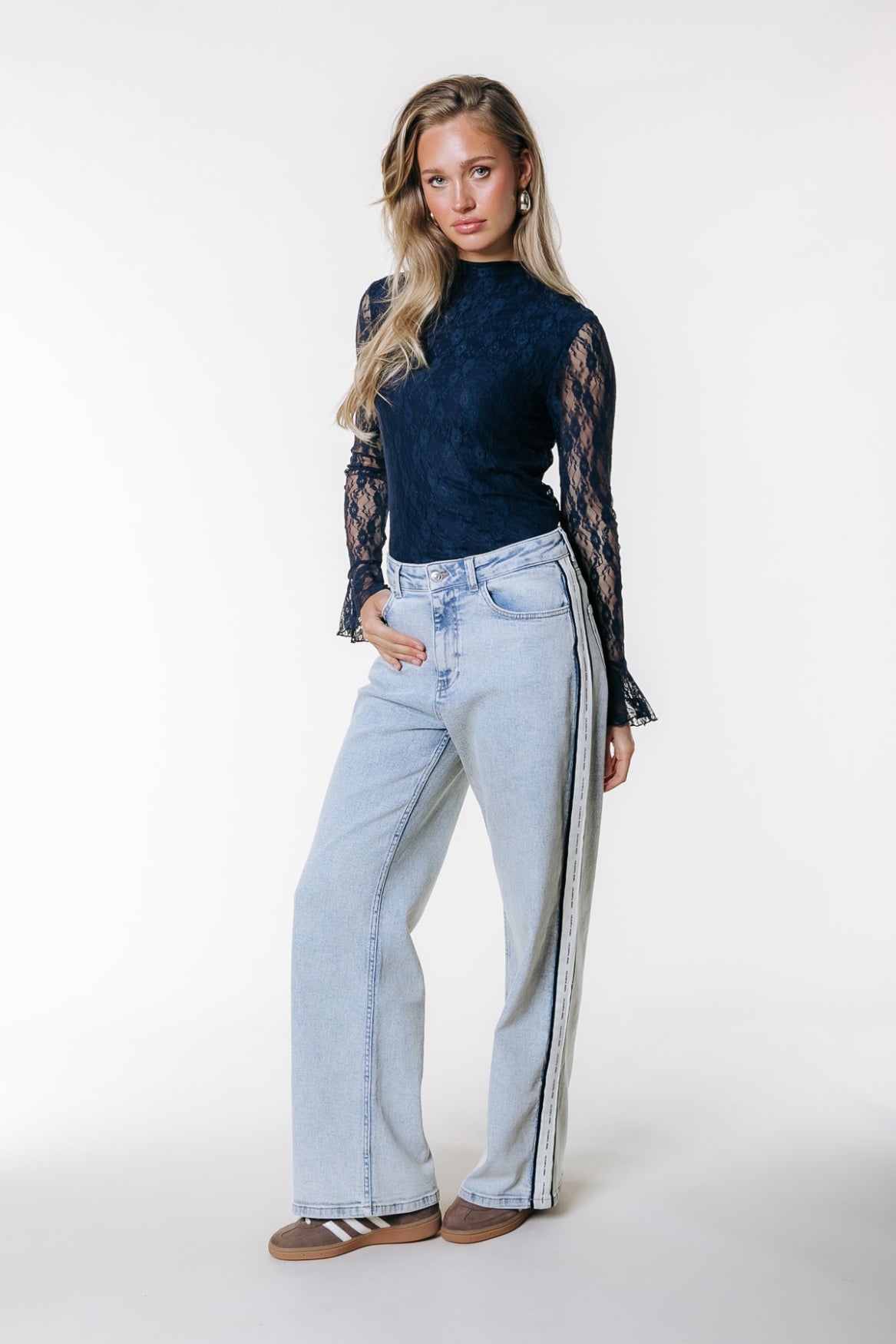 Nena Lace High Neck Top