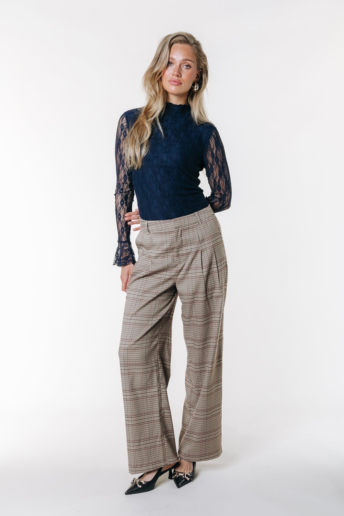 Nena Lace High Neck Top
