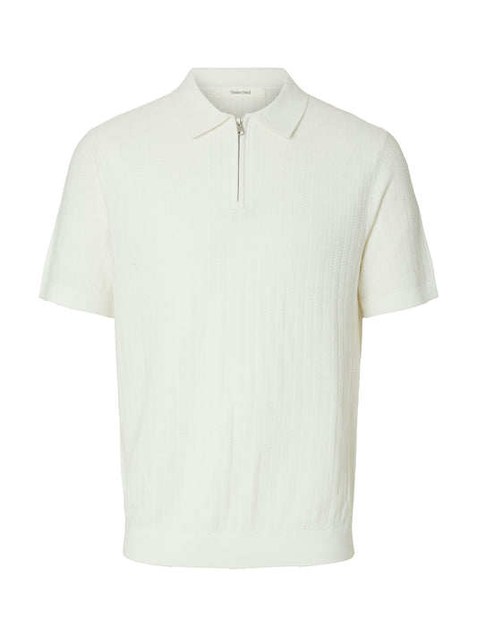 SLMCRAN SS KNIT STRUCTURE ZIP POLO NOOS