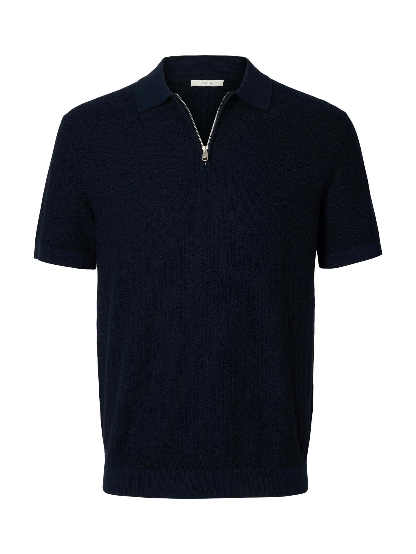 SLMCRAN SS KNIT STRUCTURE ZIP POLO NOOS