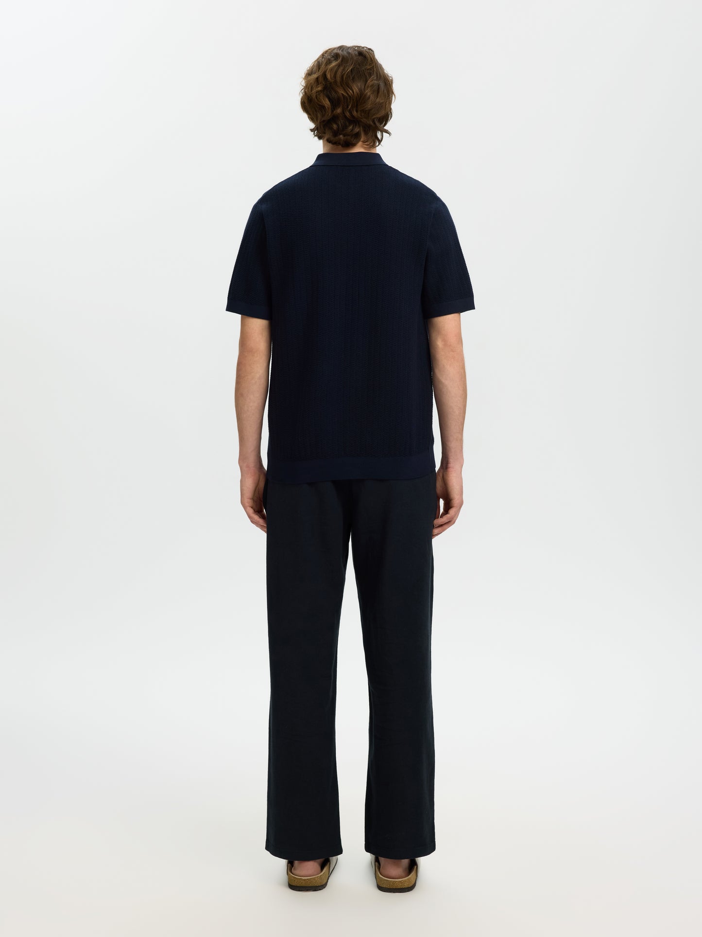 SLMCRAN SS KNIT STRUCTURE ZIP POLO NOOS