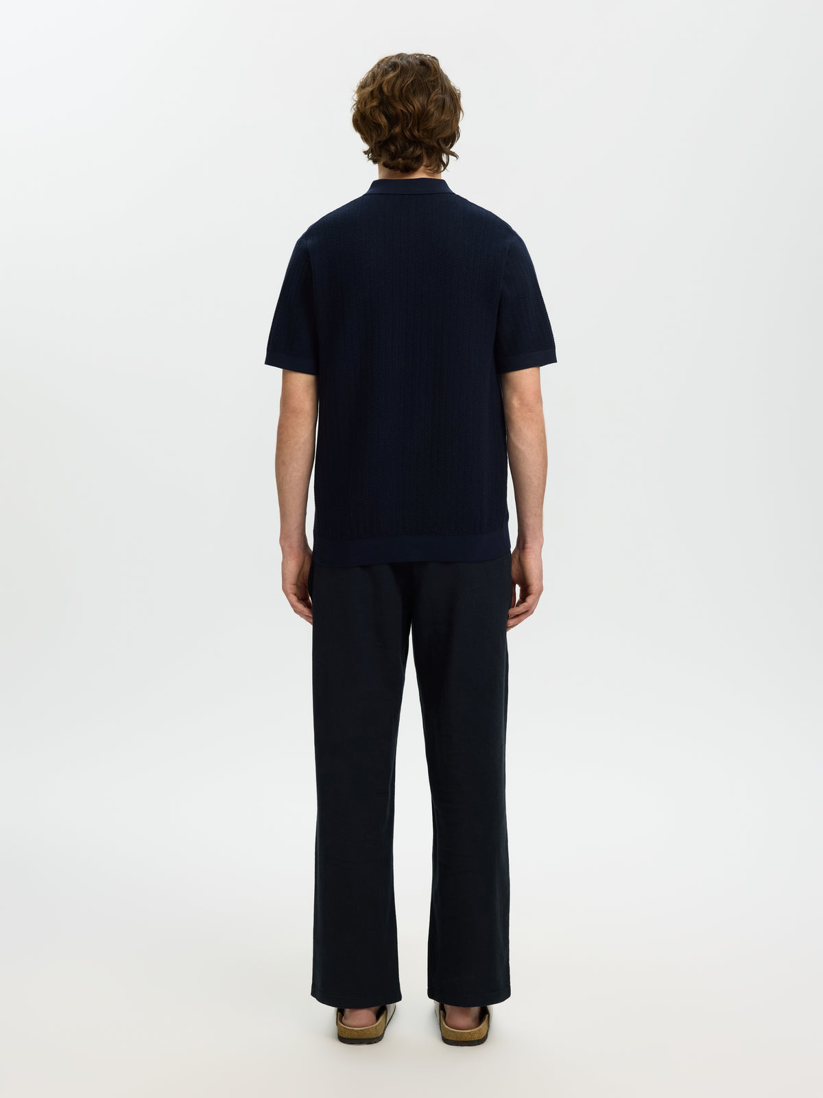 SLMCRAN SS KNIT REG STRUC ZIP POLO NOOS