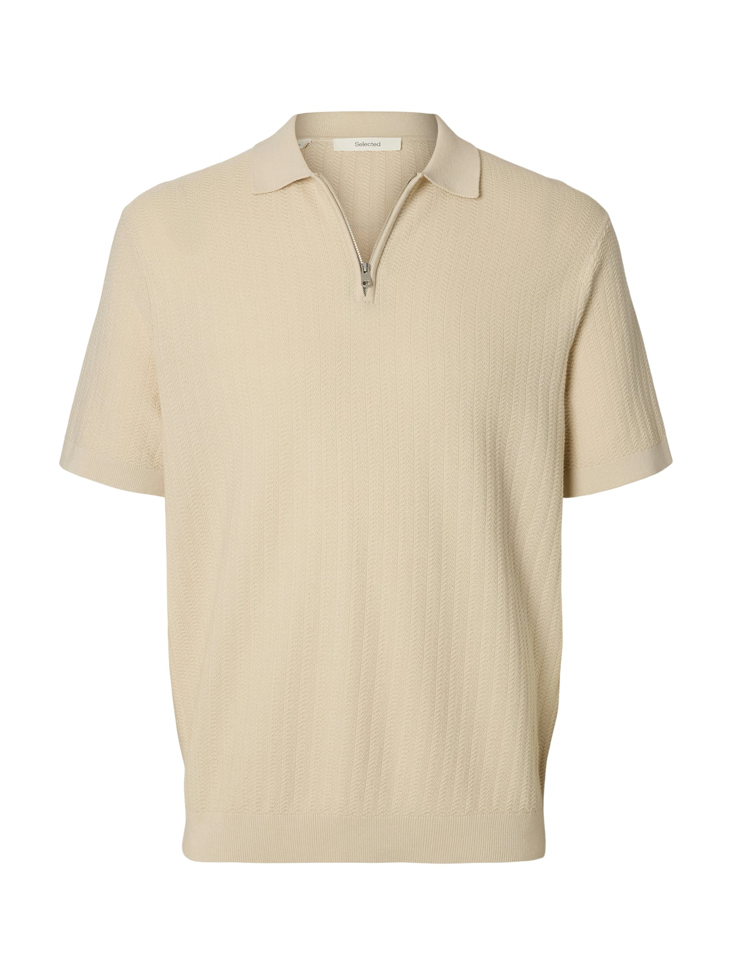 SLMCRAN SS KNIT STRUCTURE ZIP POLO NOOS