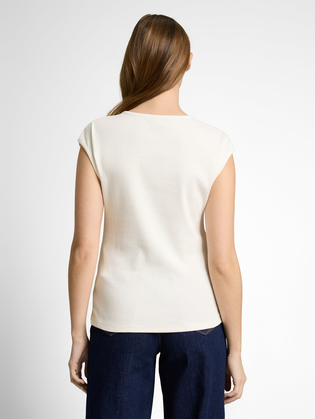 Slim Fit T-Shirt mit Rippstruktur