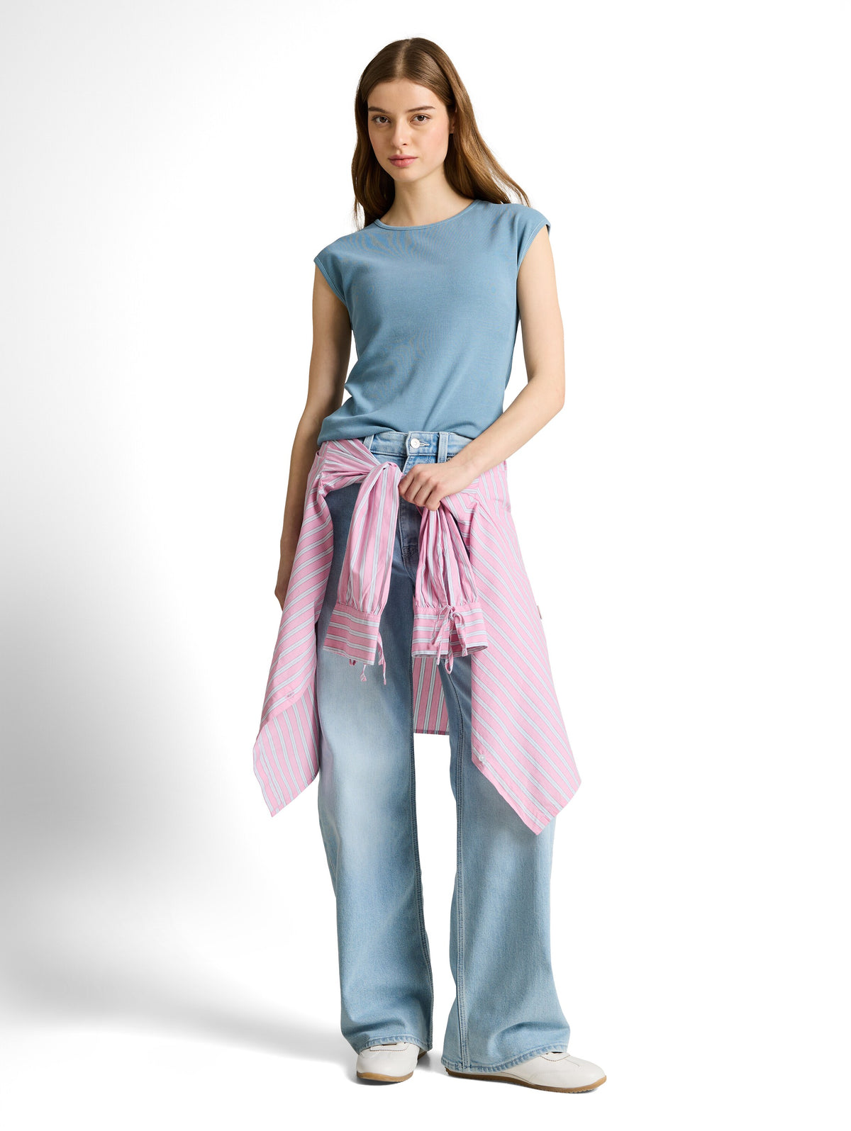 Slim Fit T-Shirt mit Rippstruktur