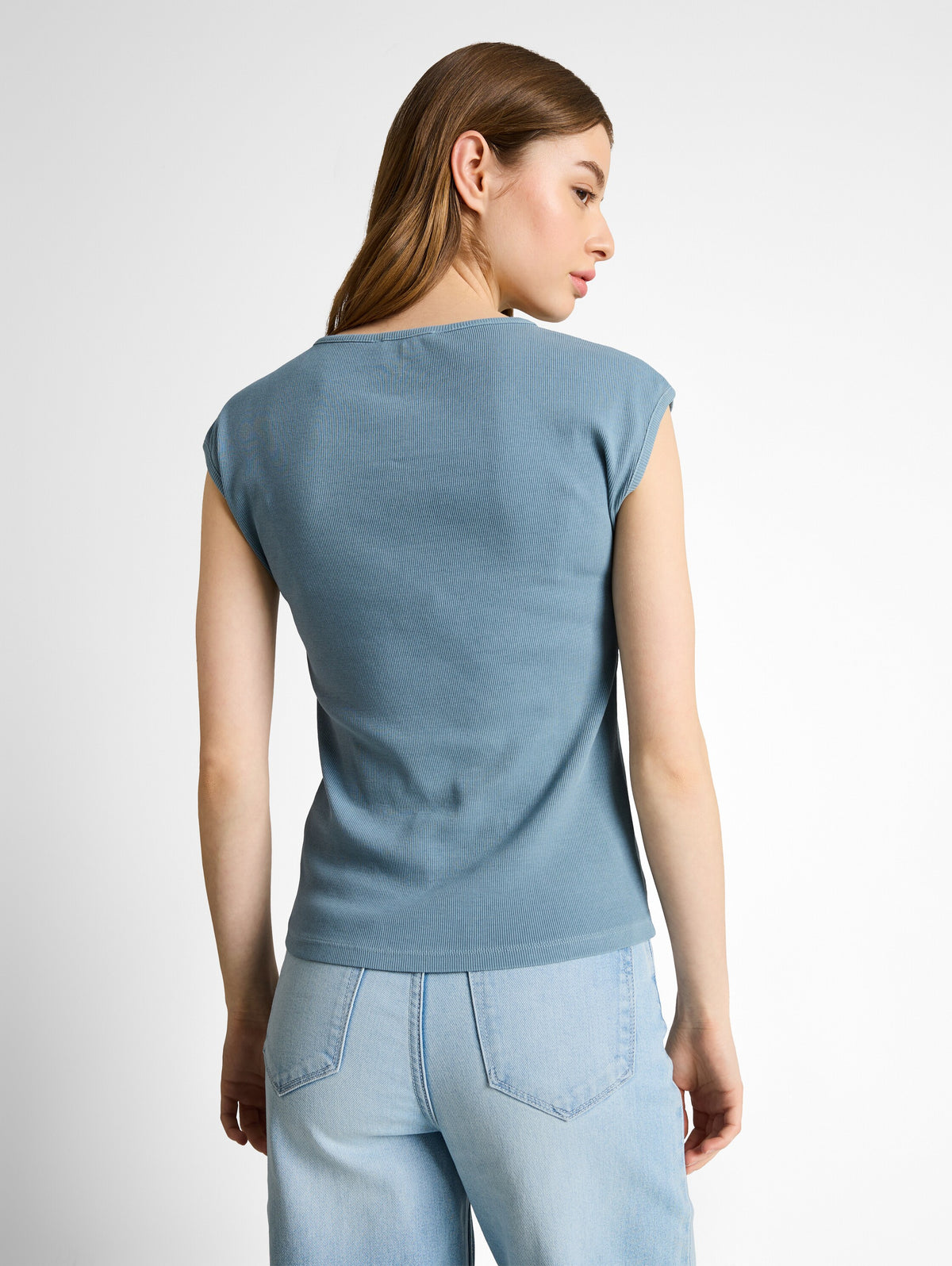 Slim Fit T-Shirt mit Rippstruktur