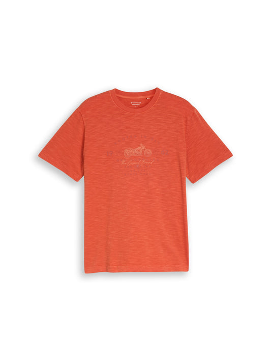 T-Shirt in Melange-Optik mit Print