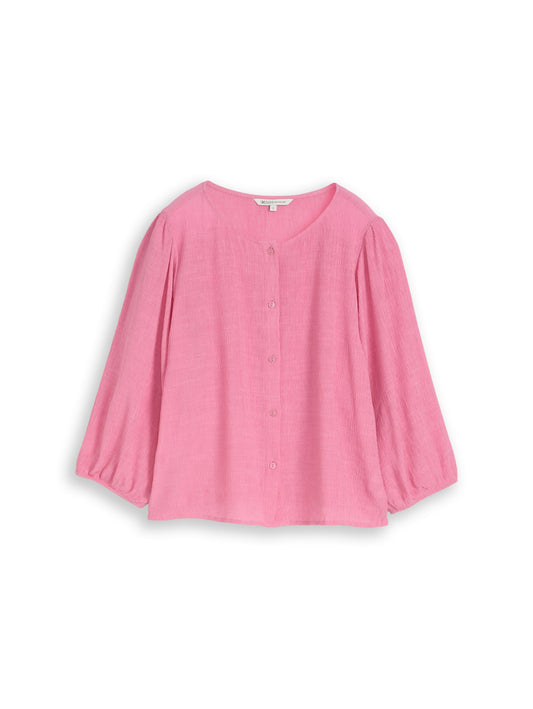Crinkle Bluse mit Knopfleiste