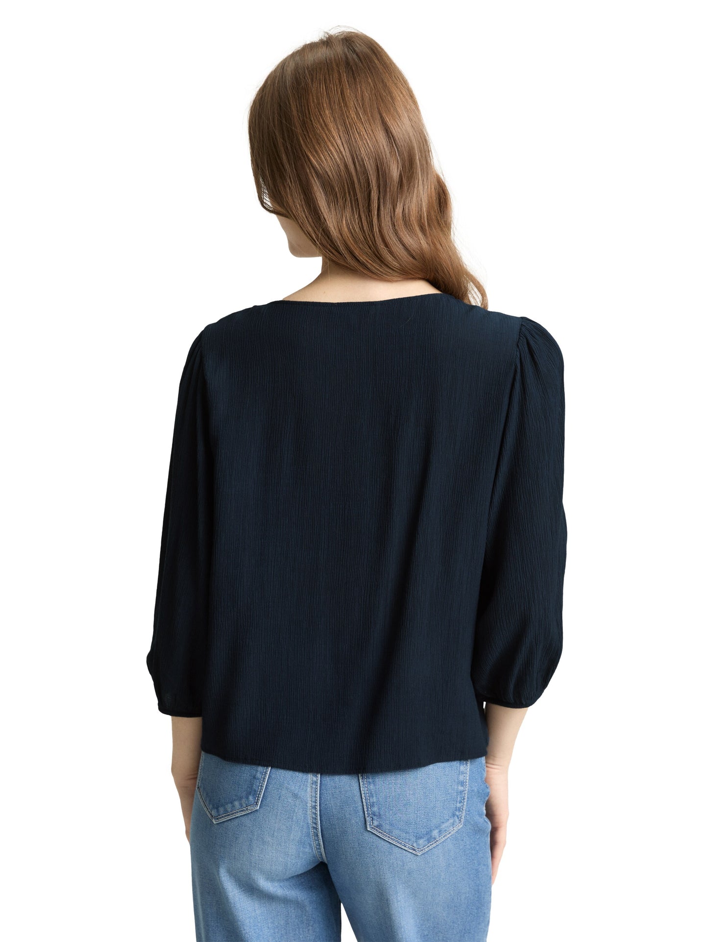 Crinkle Bluse mit Knopfleiste
