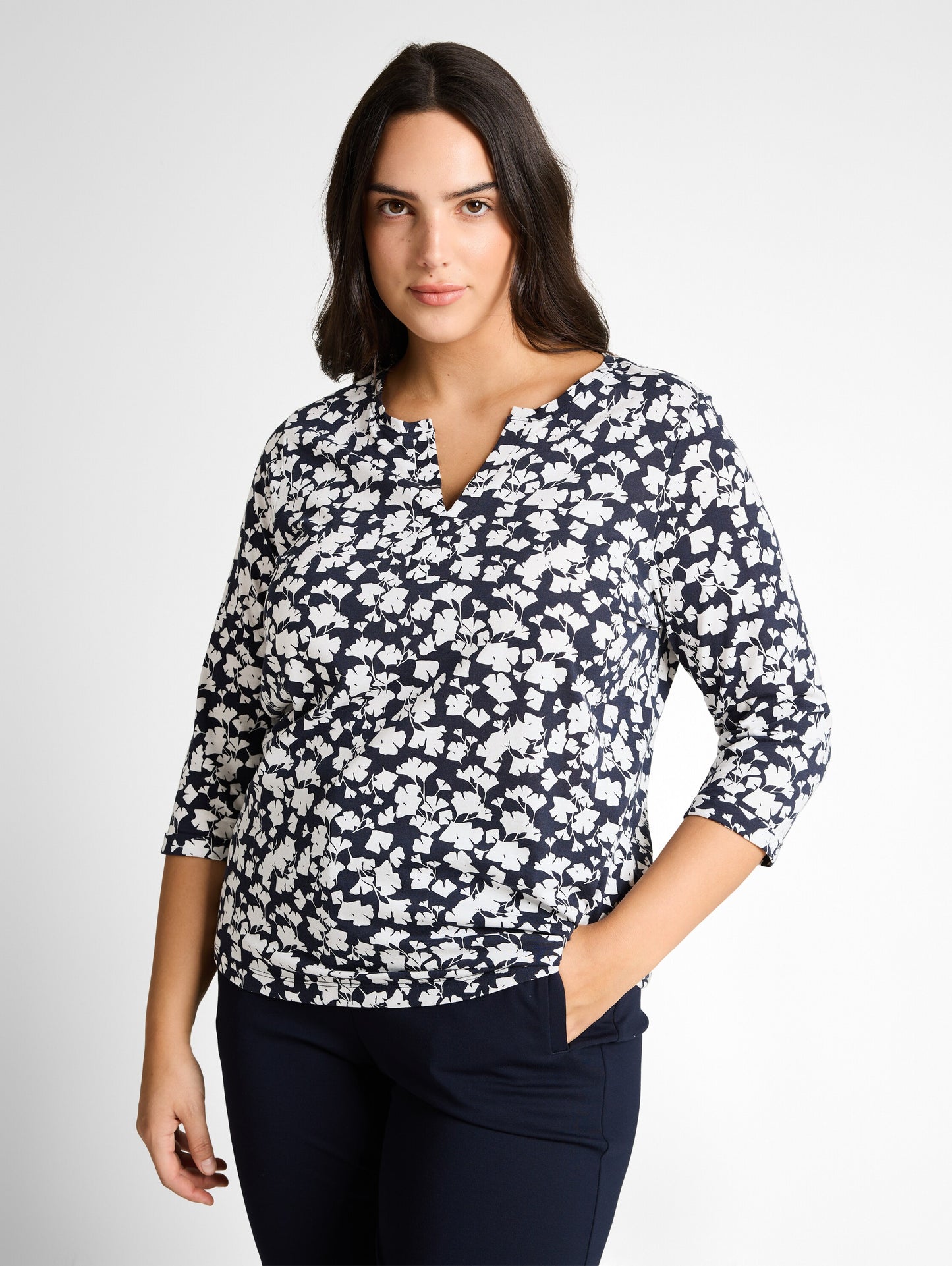 Plus Size - Langarmshirt mit Muster