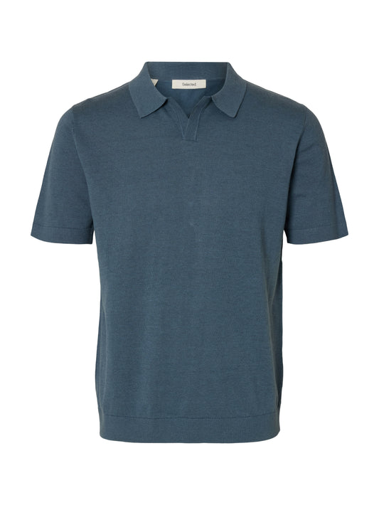 SLHMATTIS SS LINEN BLEND OPEN POLO NOOS