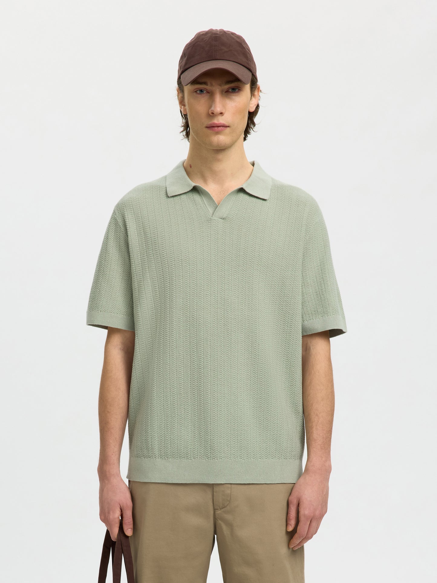SLHMATTIS SS LINEN BLEND STRUC POLO NOOS