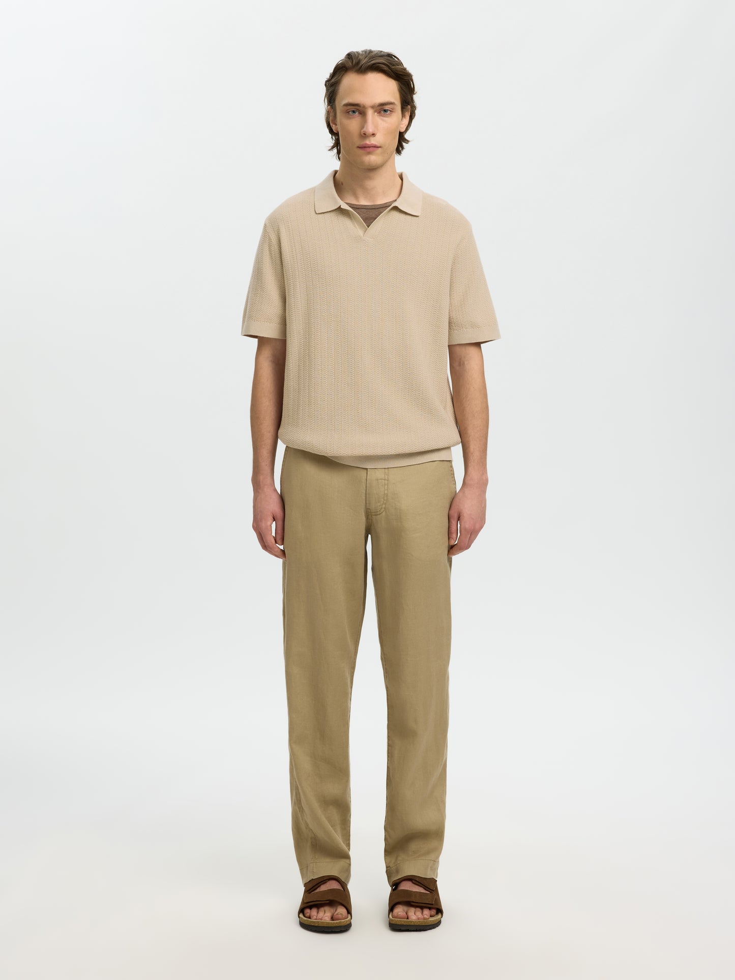SLHMATTIS SS LINEN BLEND STRUC POLO NOOS