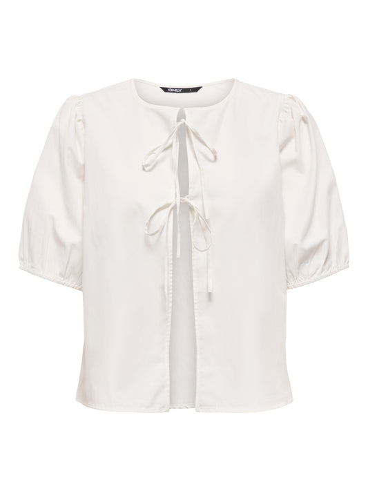 ONLJENNA S/S TIE 2-WAY TOP WVN NOOS