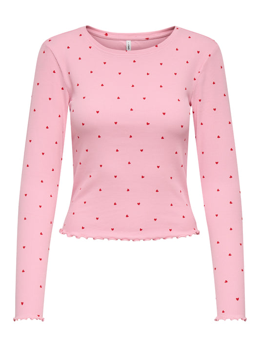 ONLFENJA L/S CROPPED AOP TOP JRS