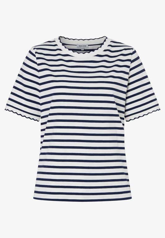 Streifen-Shirt mit Wellenkante