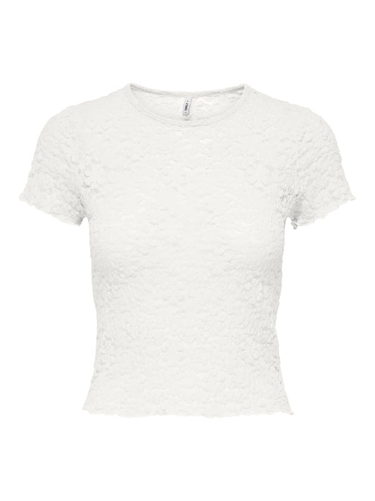 ONLFAITH S/S LACE TOP JRS