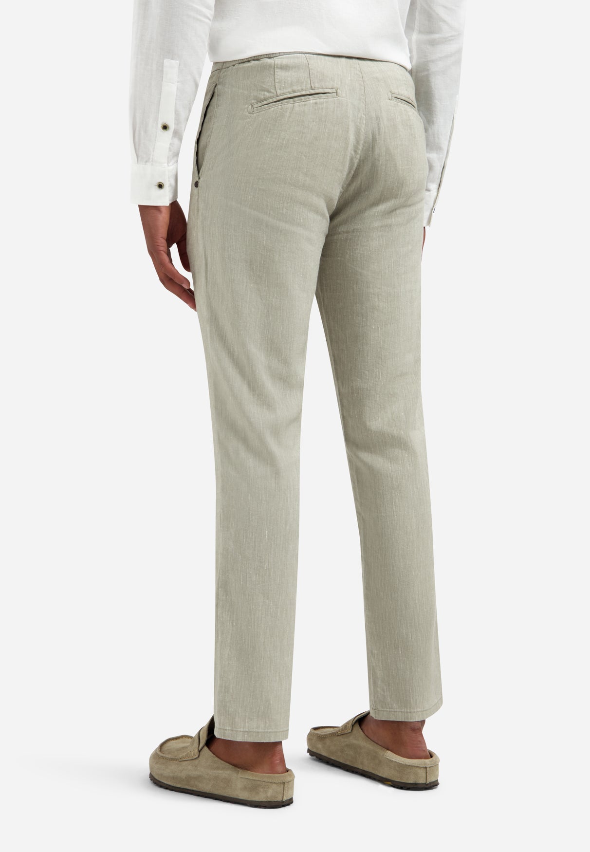 Pants With Linen Yarn Dyed