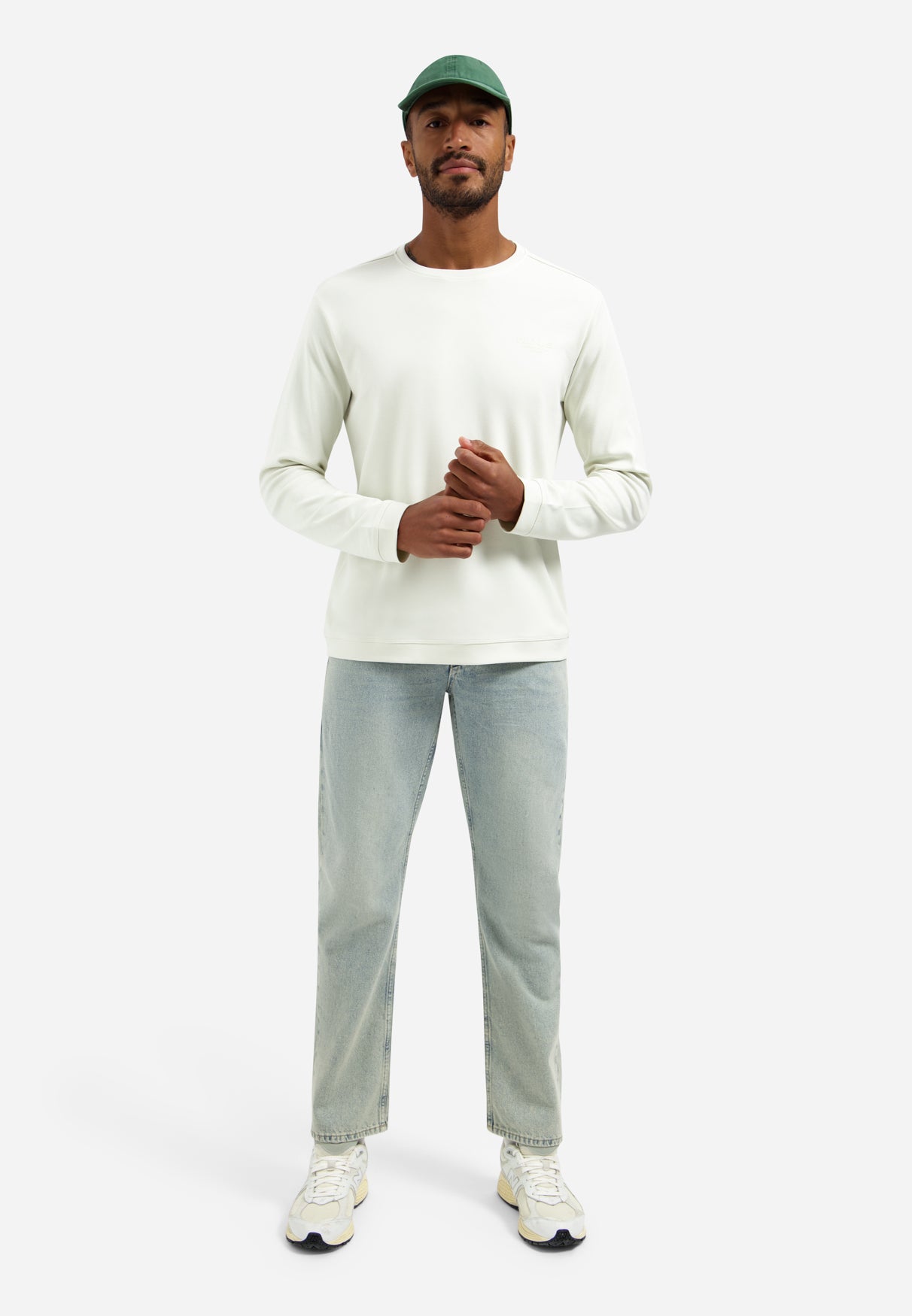 T-Shirt Long Sleeve Crewneck Solid Heavy Interlock