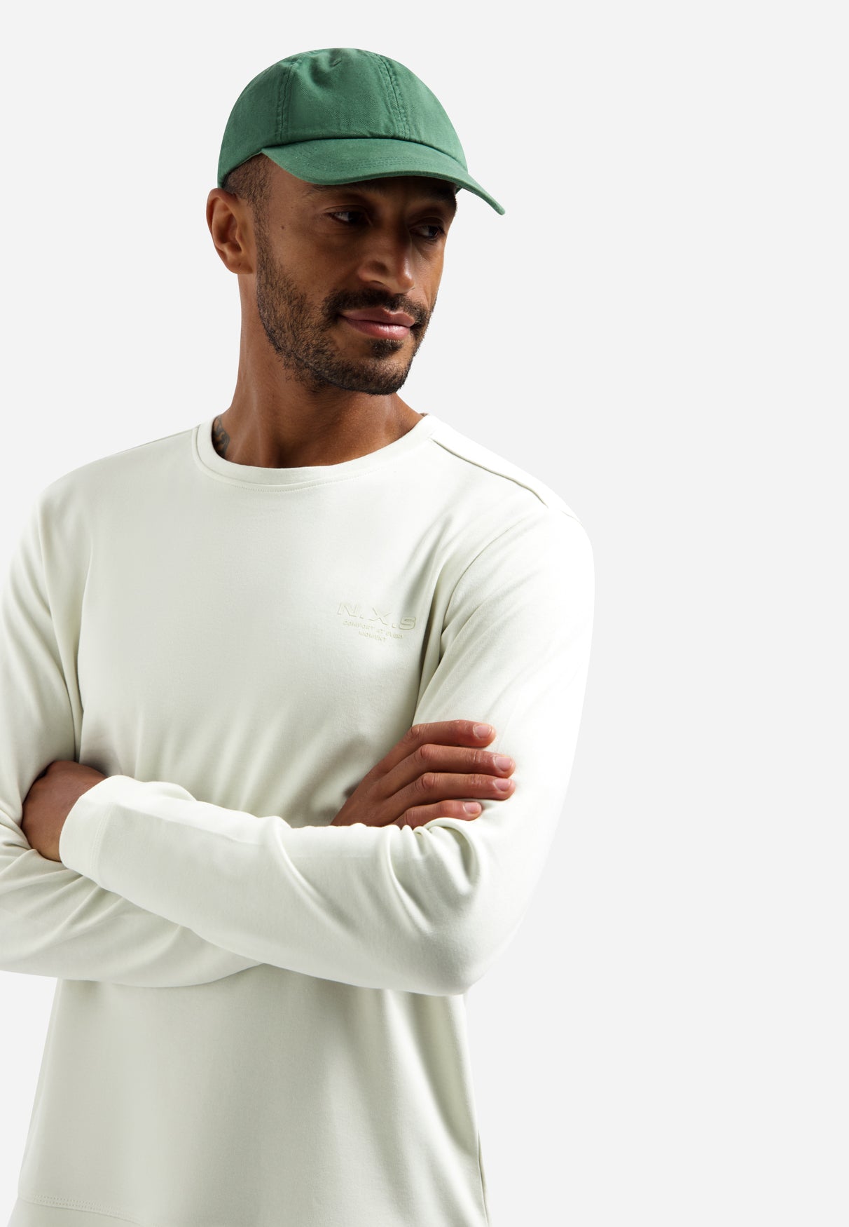 T-Shirt Long Sleeve Crewneck Solid Heavy Interlock