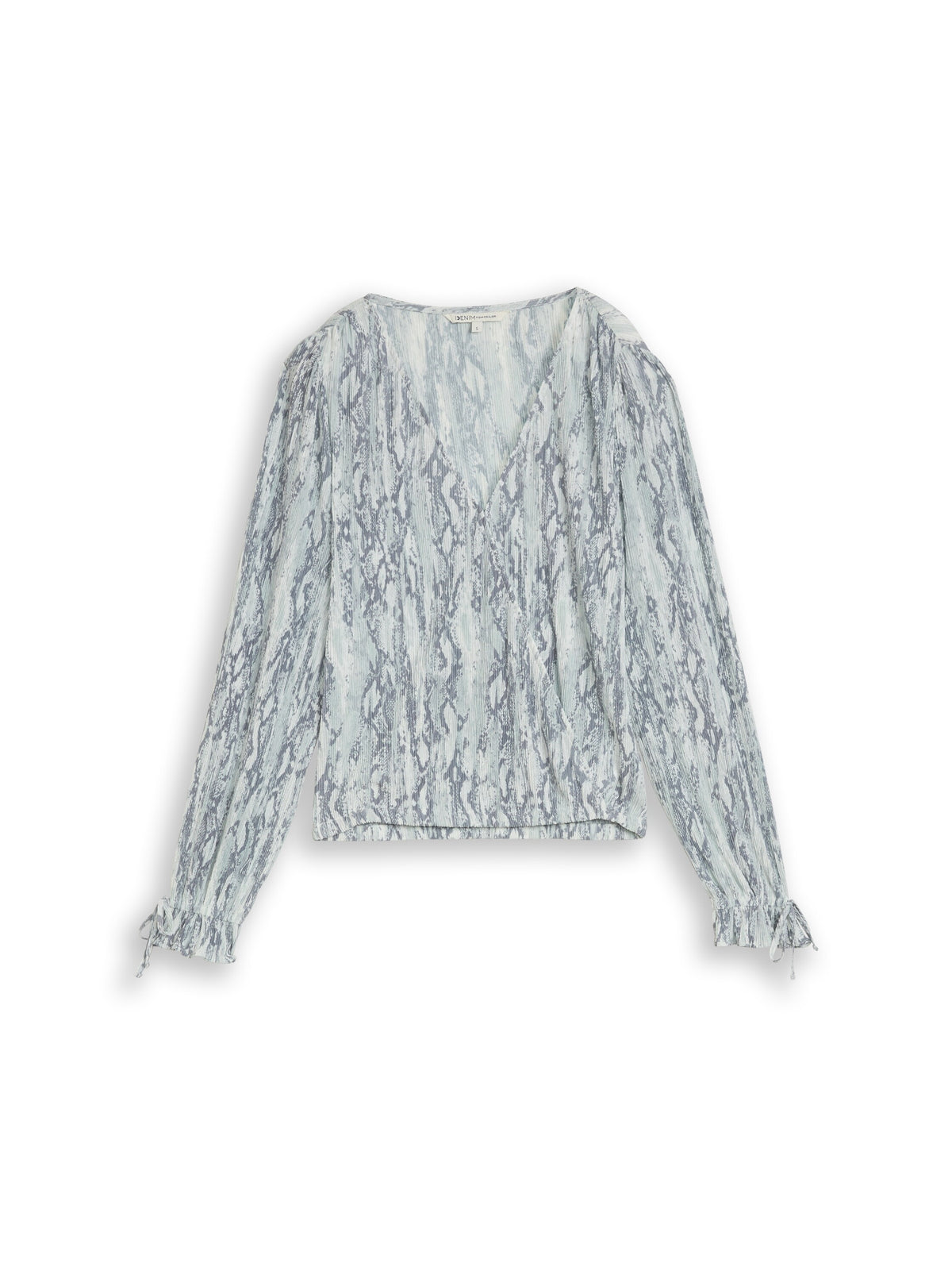 Crinkle Wickelbluse mit Schlangenprint