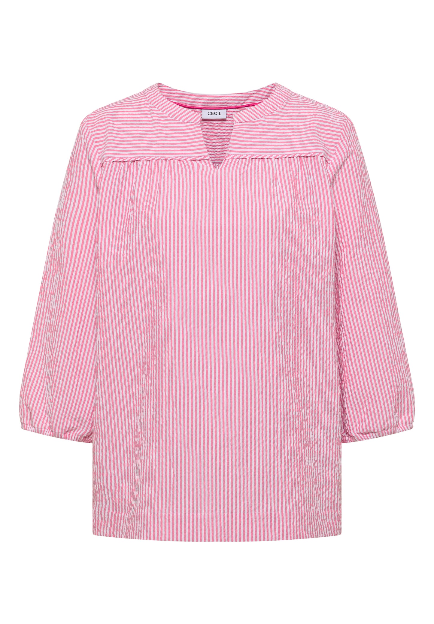 3/4-Arm Bluse in Seersucker Qualität