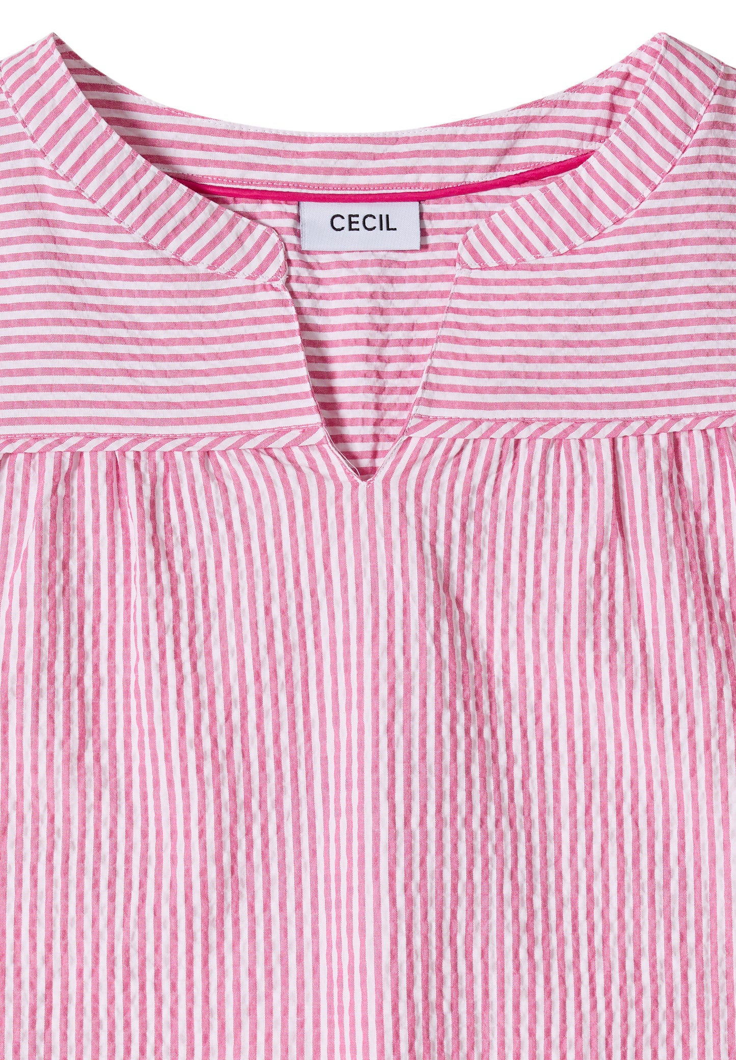 3/4-Arm Bluse in Seersucker Qualität
