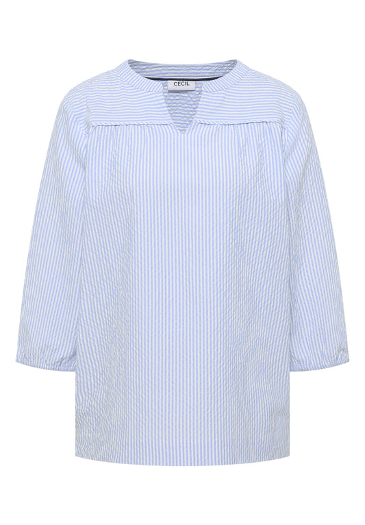 3/4-Arm Bluse in Seersucker Qualität