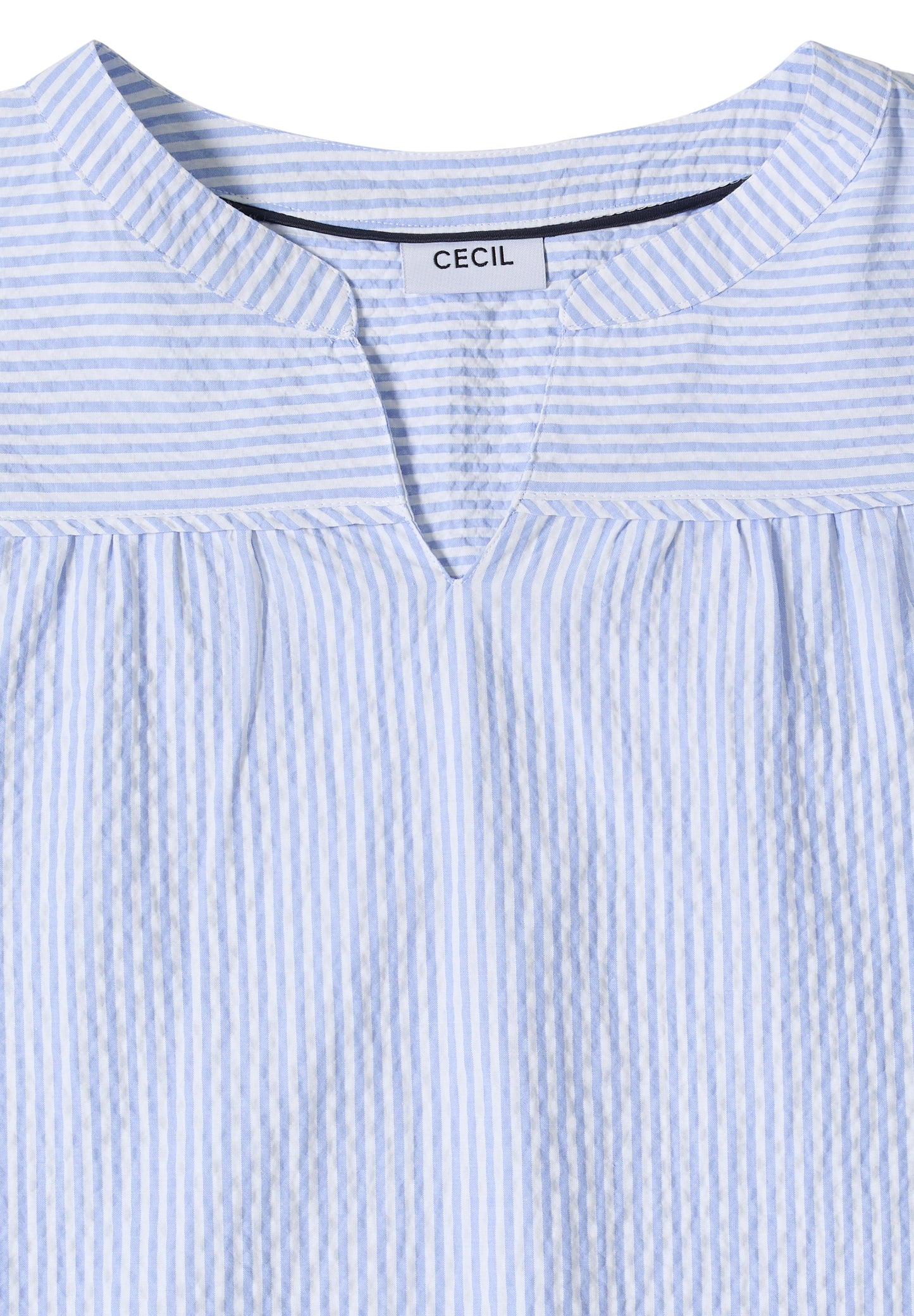3/4-Arm Bluse in Seersucker Qualität