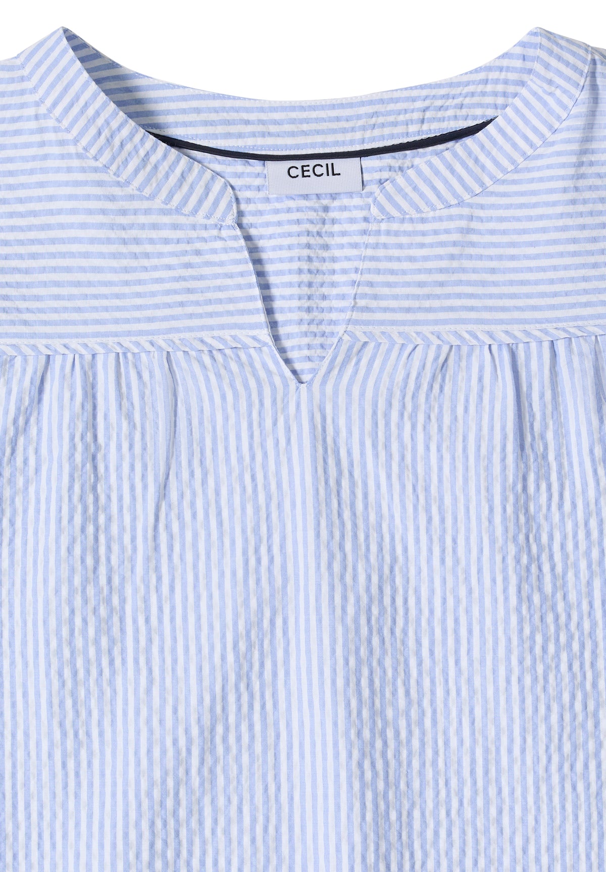 3/4-Arm Bluse in Seersucker Qualität