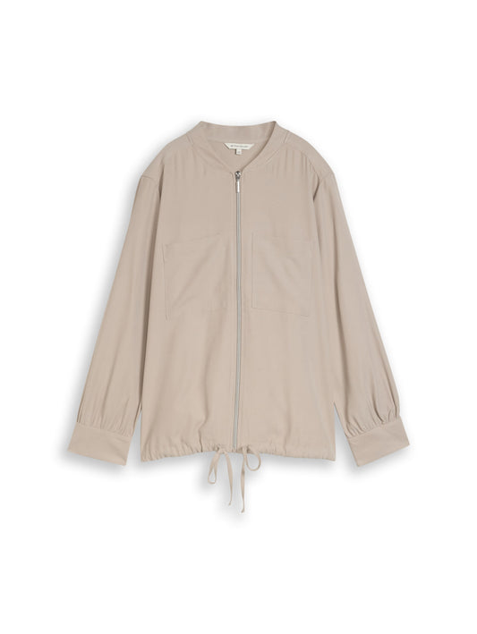 Plus Size - Loose Fit Bomberjacke mit Brusttaschen