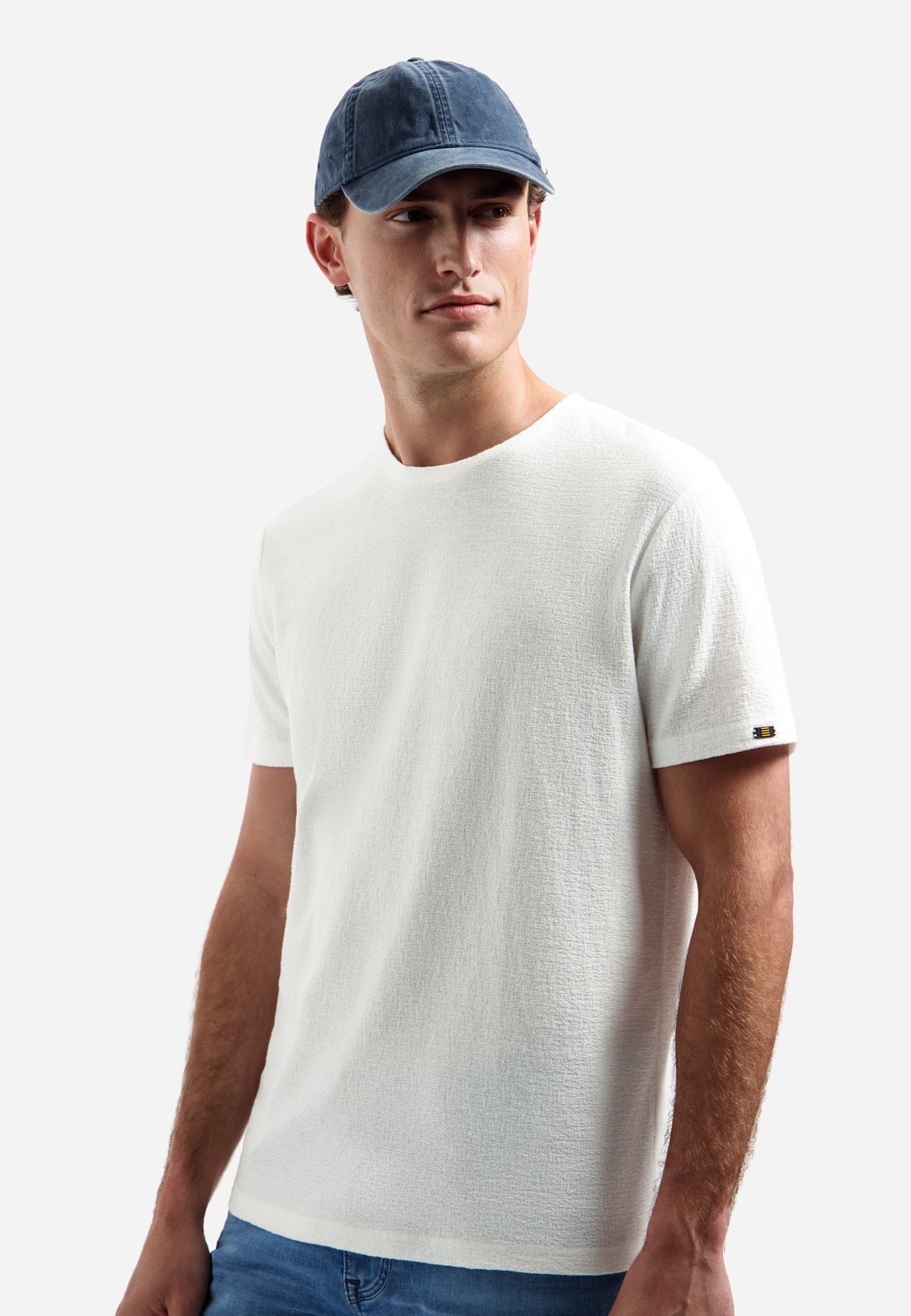 T-Shirt Crewneck Solid Jacquard