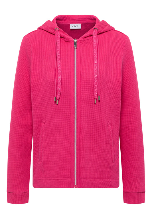 Langarm Jacke mit Kapuze und Taschen