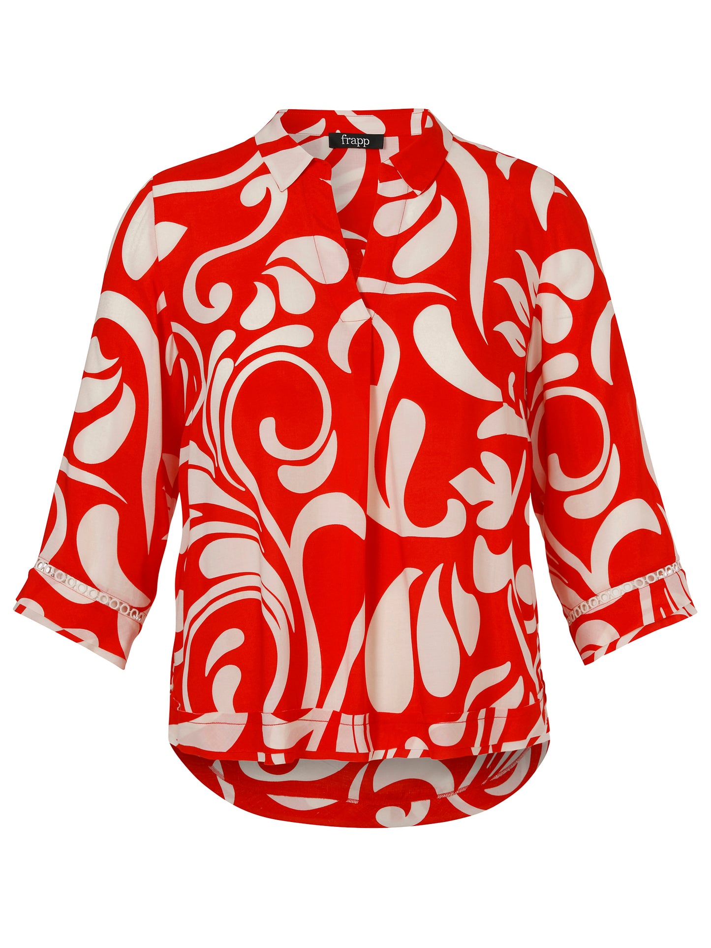 Bluse Kragen 3/4 Arm Druck