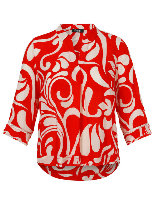 Bluse Kragen 3/4 Arm Druck
