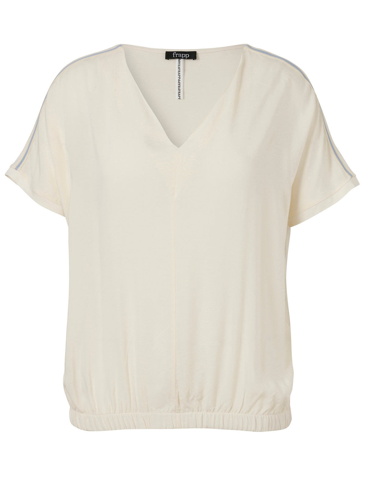 Bluse V-Ausschnitt ohne Arm Materialmix