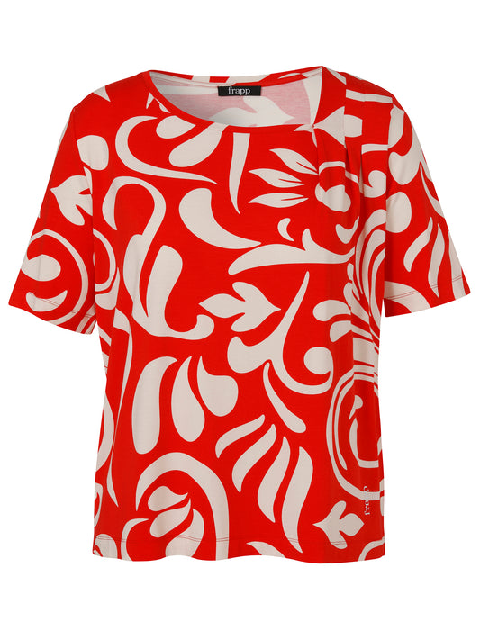 T-Shirt Asymmetrischer Ausschnitt 1/2 Arm Druck