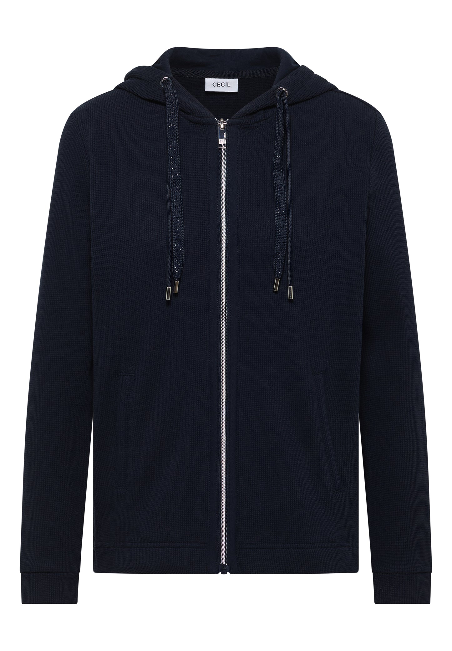 Langarm Jacke mit Kapuze und Taschen