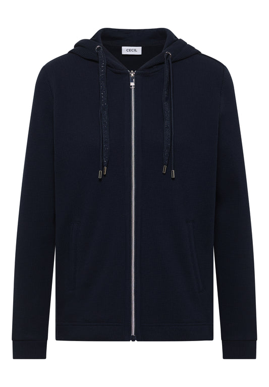Langarm Jacke mit Kapuze und Taschen