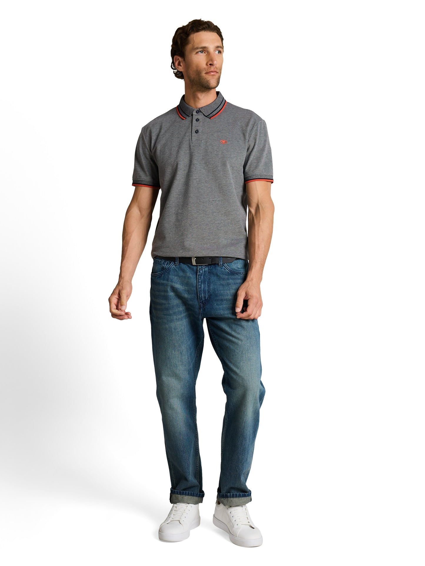 Piqué Poloshirt mit Logo-Print