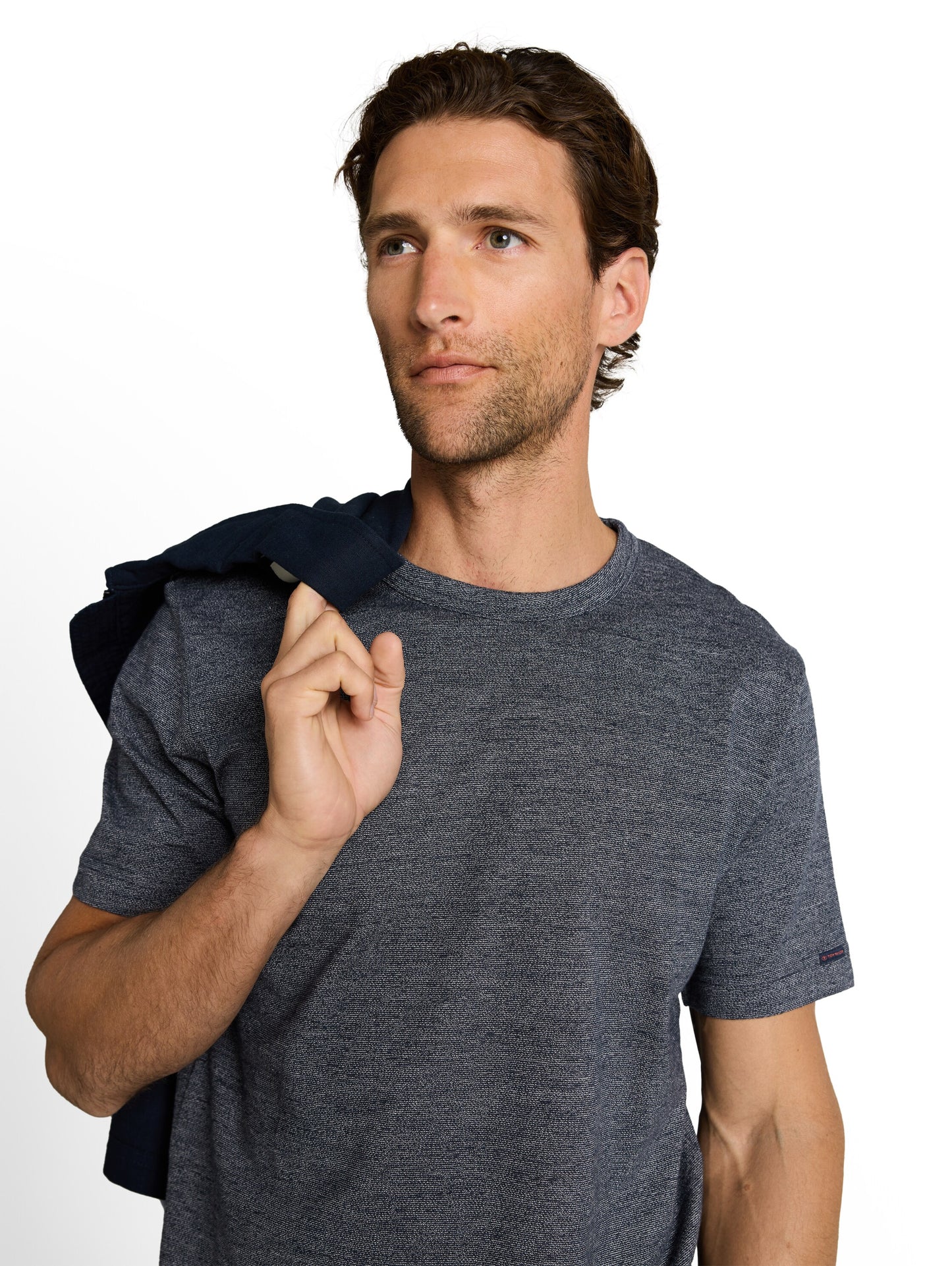T-Shirt in Melange-Optik