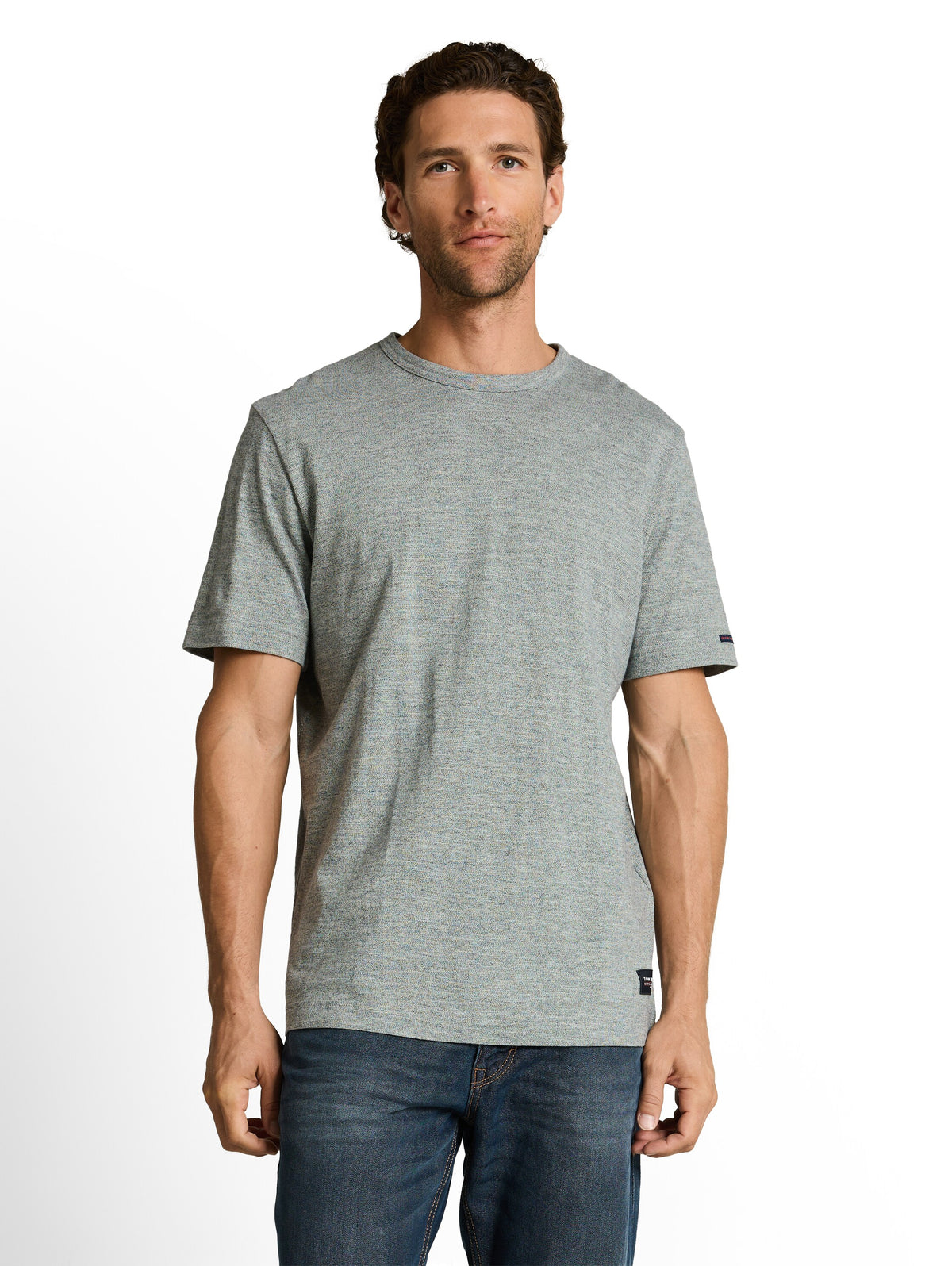 T-Shirt in Melange-Optik