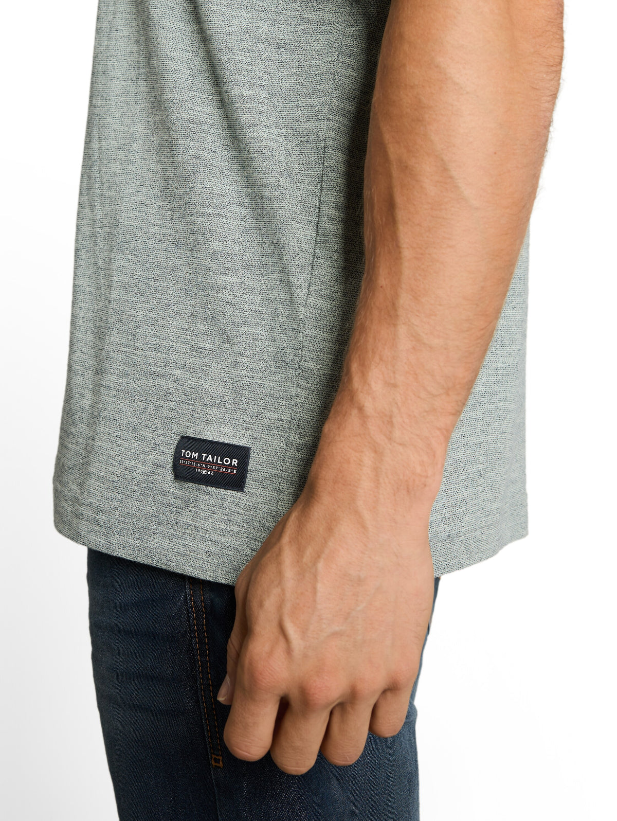 T-Shirt in Melange-Optik