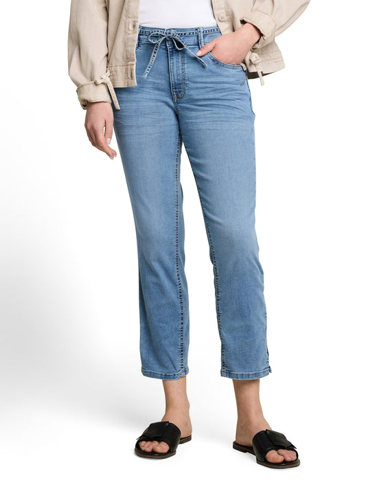 TTLENE SLIM CROPPED Stretch Jeans mit Bindegürtel