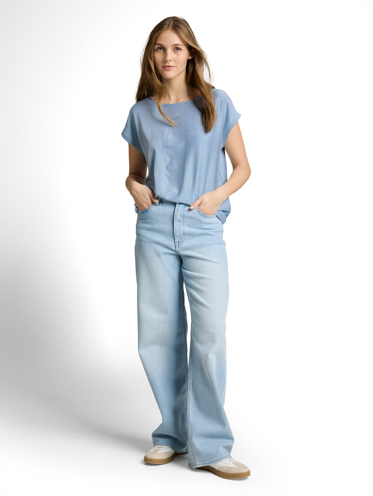 Loose Fit T-Shirt mit Streifenmuster